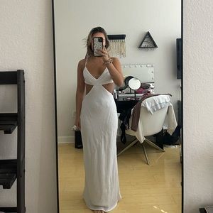 white cutout maxi dress